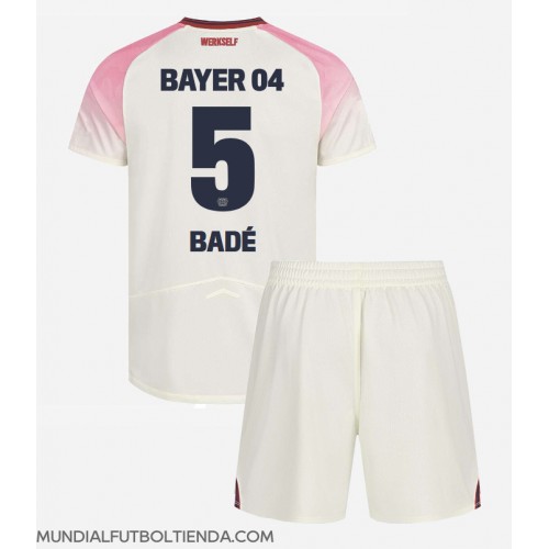 Camiseta Bayer Leverkusen Loic Bade #5 Segunda Equipación Replica 2025-26 para niños mangas cortas (+ Pantalones cortos)